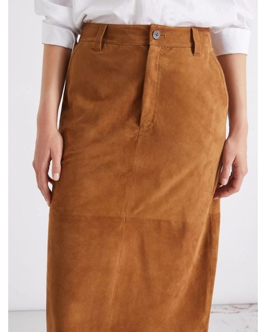 Marella Brown Belted A-Line Skirt