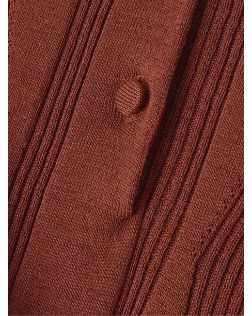 Dries Van Noten Red Long-Sleeved Polo Shirt