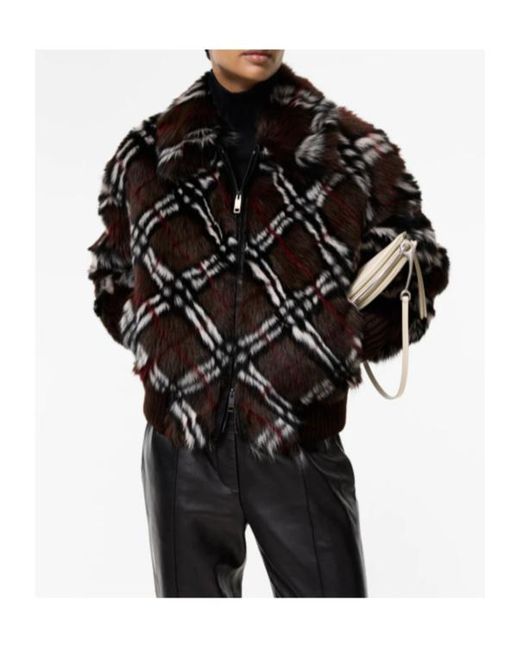 Burberry Black Check Shearling Lisvane Jacket