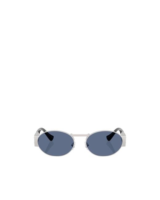 Versace Blue Eyewear Oval-Frame Sunglasses for men
