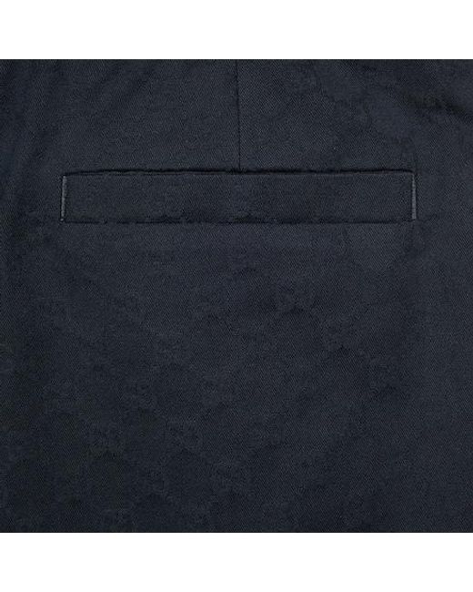 Gucci Blue Gg Cottton Gabardine Pant for men