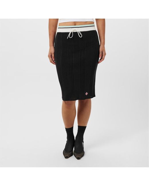 Casablanca Black Striped Knitted Miniskirt
