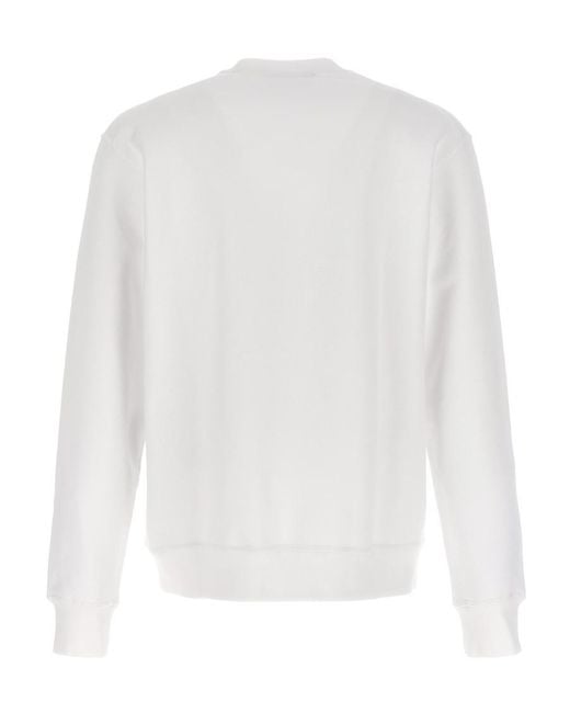 DSquared² White Logo Printed Crewneck Sweatshirt for men
