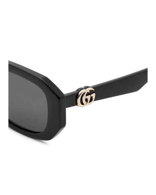 Gucci White Rectangle-Frame Sunglasses