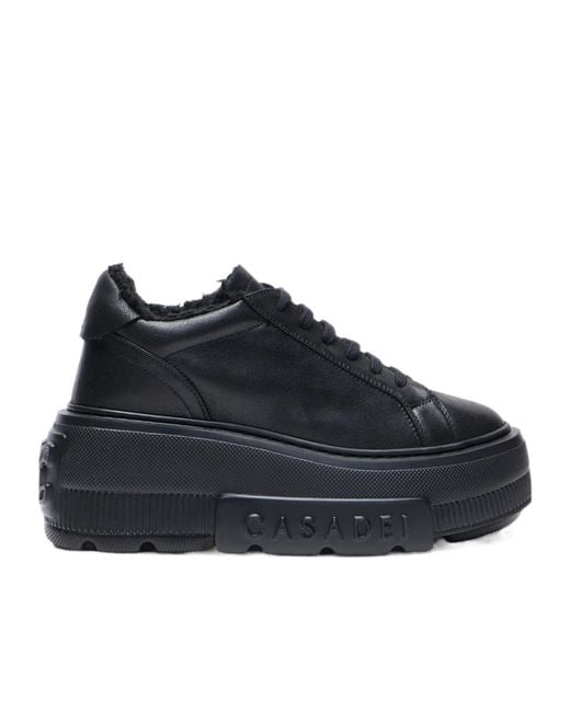 Casadei Blue Round-Toe Sneakers