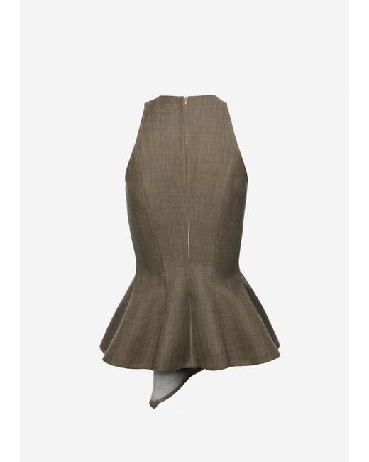Magda Butrym Brown Asymmetric Sleeveless Top