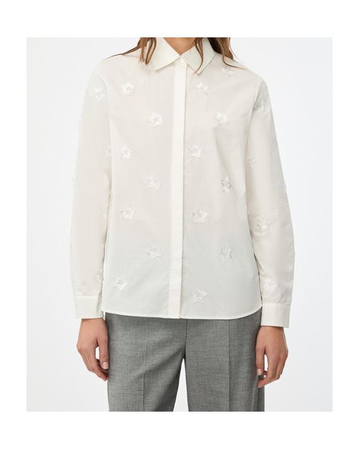 iBlues White Embroidered Shirt