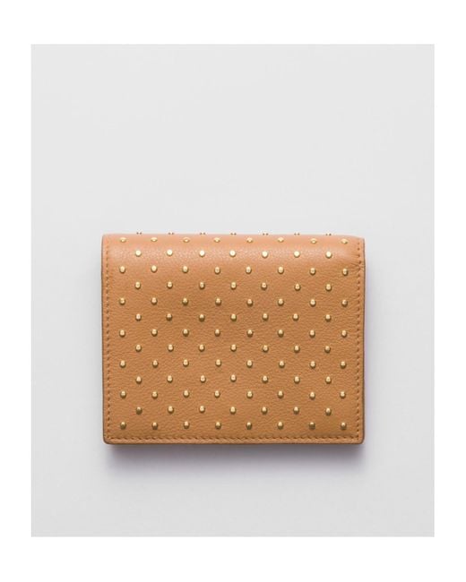 Prada Natural Embellished Bi-Fold Wallet