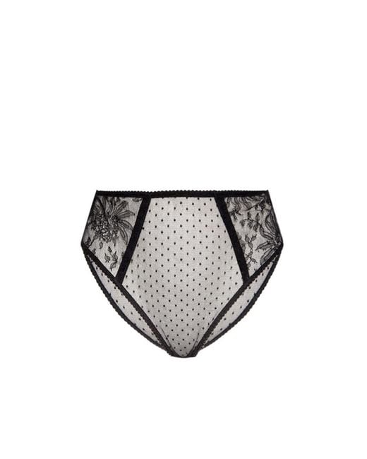 Dolce & Gabbana Black Point D'Esprit-Tulle Briefs