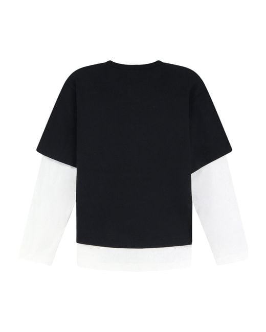 The Attico Black The Layered Long-Sleeved T-Shirt
