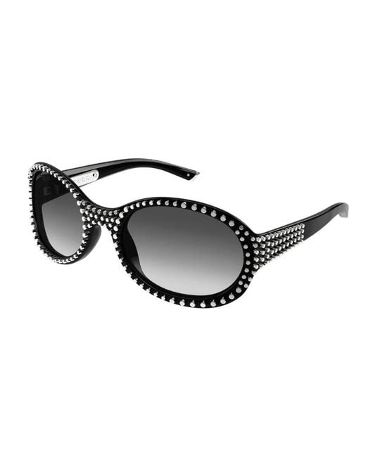 Gucci Black Eyewear Round Frame Sunglasses