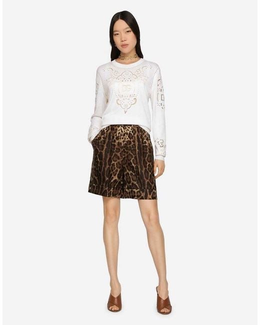 Dolce & Gabbana Black Leopard Print Shorts