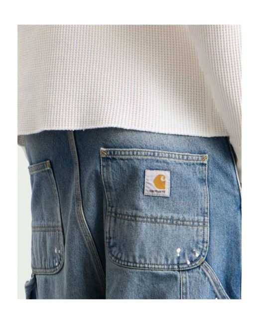 Carhartt Blue Paint Splatter Straight-Leg Jeans for men