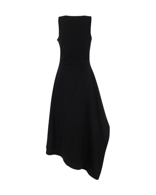 Bottega Veneta Black Asymmetrical Designed Midi Dress