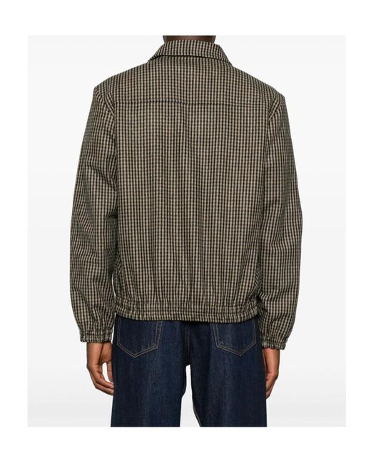 A.P.C. Green Houndstooth Zip Shirt Jacket for men