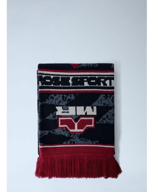Martine Rose Blue Logo Intarsia Scarf for men