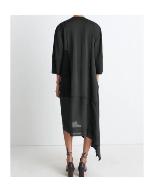 Lemaire Black Asymmetrical Pleated Blouse Dress