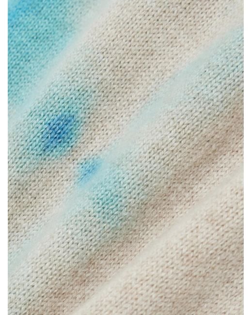 The Elder Statesman Blue Tie-Dye Cashmere Straight-Leg Pants