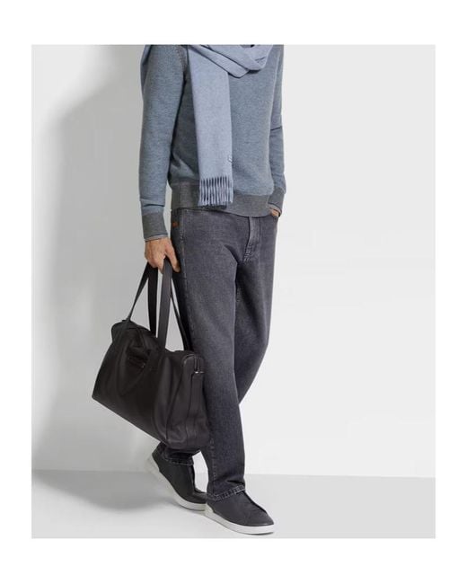 Zegna Blue Cotton Jeans for men