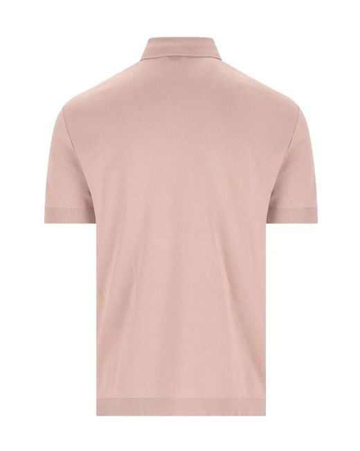 Herno Pink Cotton Polyester Short Polo for men