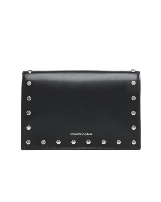 Alexander McQueen Black Small Skull Studded Shoulder Bag