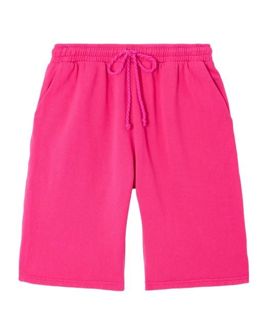 The Elder Statesman Pink Cotton And Cashmere-Blend Shorts