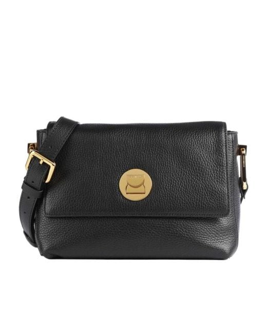 Coccinelle Black Liya Logo Engraved Crossbody Bag