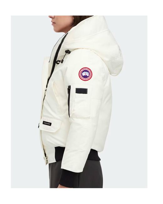 Canada Goose White Hooded Puffer Jacket