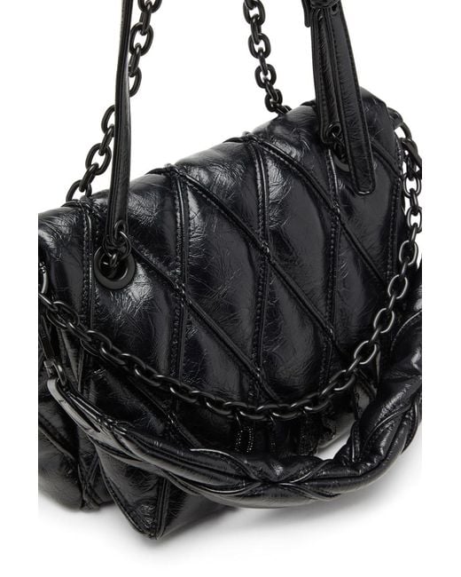 DIESEL Black Charm-D Diamond-Quilted Shoulder Bag