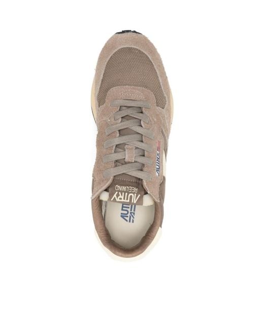 Autry Natural Reelwind Suede Panelled Sneakers for men