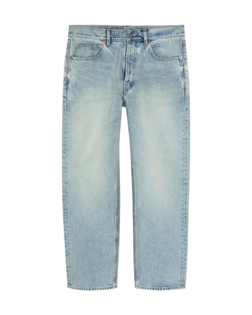 Saint Laurent Blue Loose Straight-Leg Jeans for men