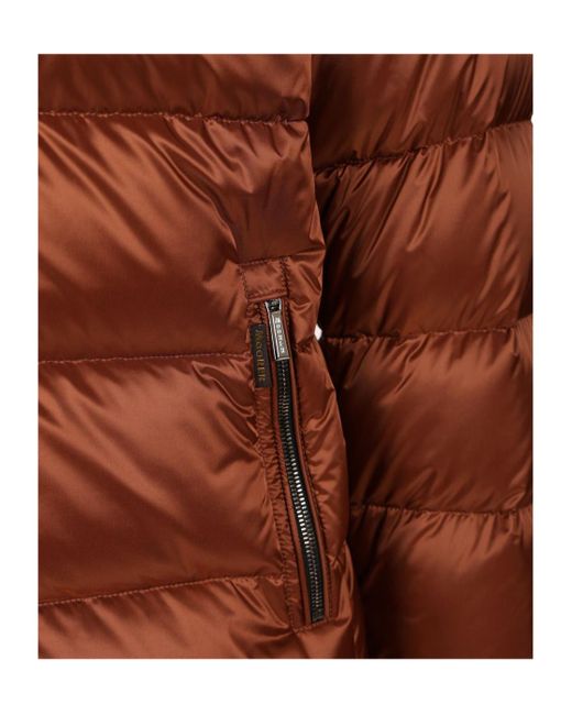 Moorer Brown Hooded Quilted Jacket for men