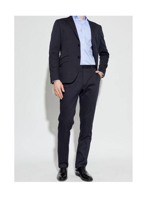 Etro Blue Single-Breasted Blazer for men