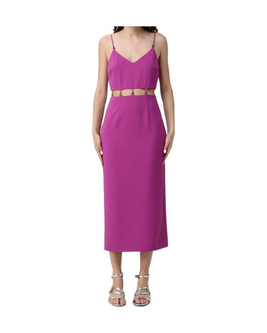 Patrizia Pepe Purple Cut-Out Midi Dress