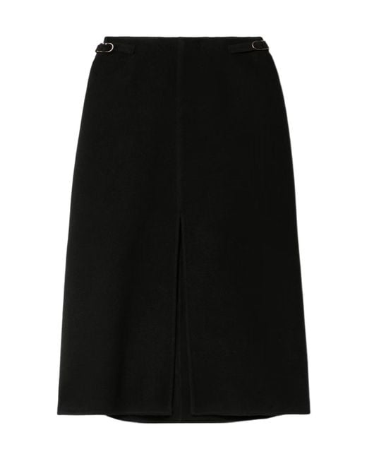 Gabriela Hearst Black Slit Midi Skirt