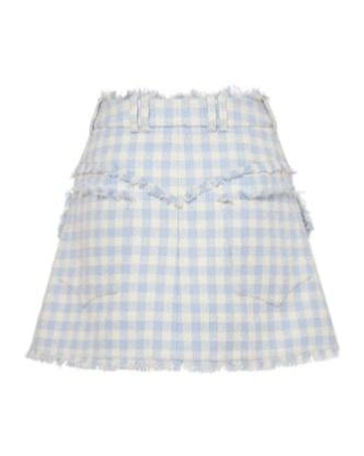 Balmain Blue Plaid Skirt
