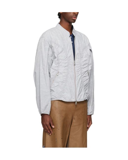 Adererror Gray Pleated Pilot Jacket for men