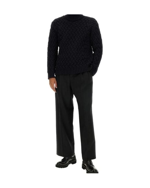 Dries Van Noten Blue Long-Sleeved Roll-Neck Jumper for men