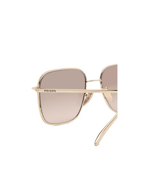 Prada White Aviator-Style Metal Sunglasses