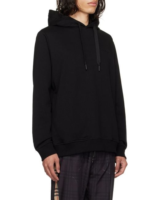 Burberry Black Drawstring Long-Sleeved Hoodie for men