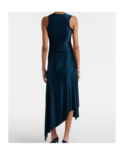 Victoria Beckham Blue Round-Neck Sleeveless Dress