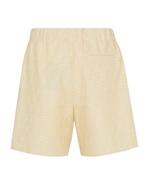 Fendi Natural Ff Jacquard Bermuda Shorts for men