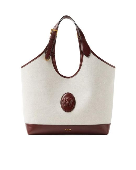 Versace White Rivière Large Tote Bag