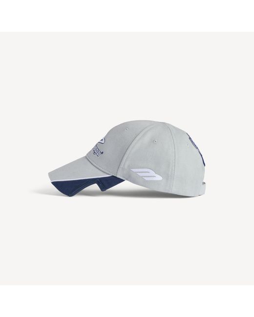 Balenciaga Gray Logo Embroidered Baseball Cap for men