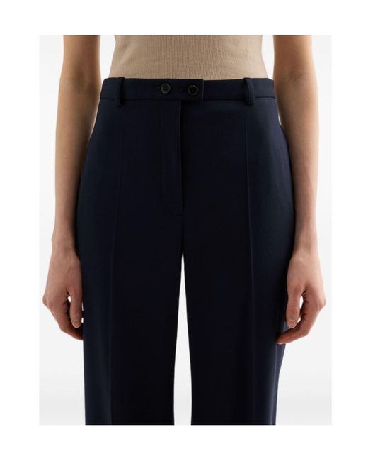 Jil Sander Blue Wool Cady Trousers