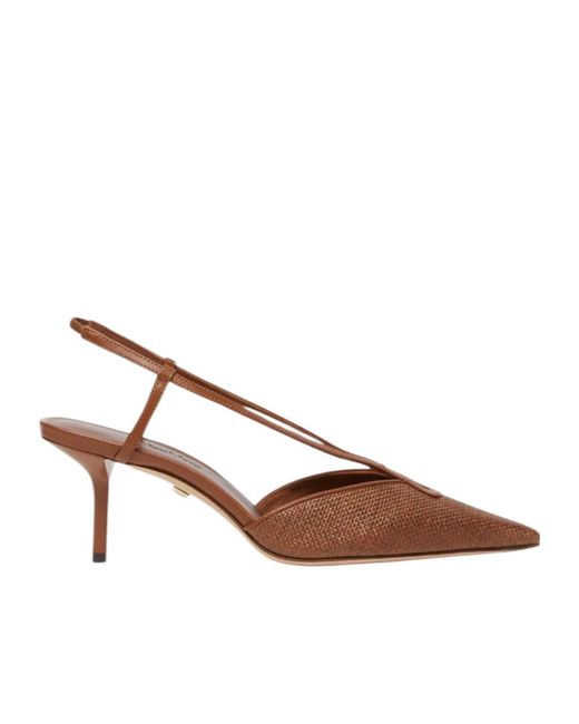 Max Mara Brown Pointed Toe Slingback Pumps