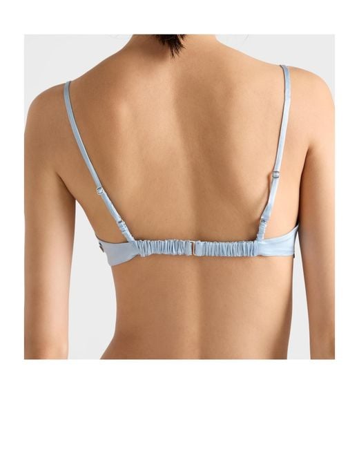 Prada Blue Vintage-Look Satin Bra
