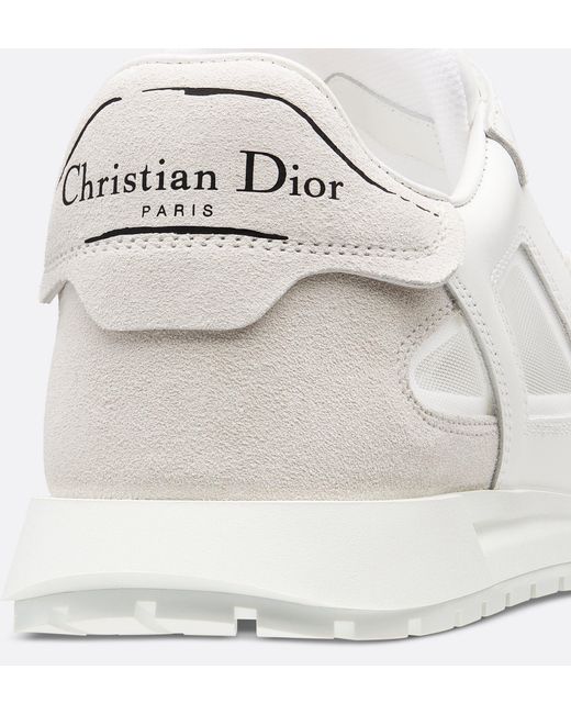 Dior White Christian Tech Lace-Up Sneakers