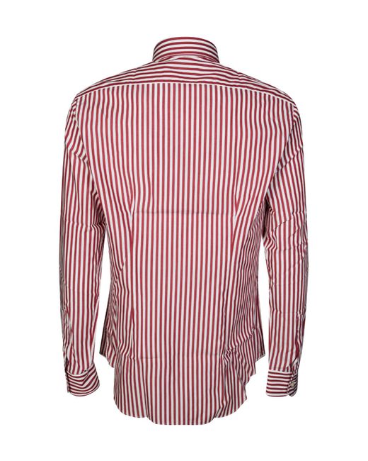 Xacus Red Striped Long-Sleeves Shirt for men