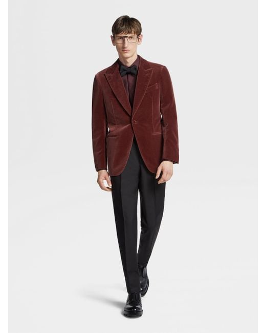 Zegna Purple Single-Breasted Suit Jacket for men